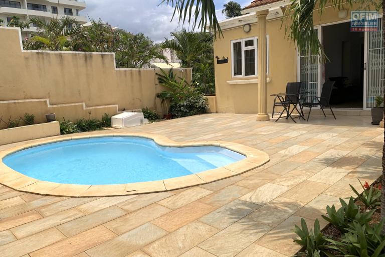 Flic En Flac for sale charming house, four bedrooms with swimming pool near the beach and quiet amenities.