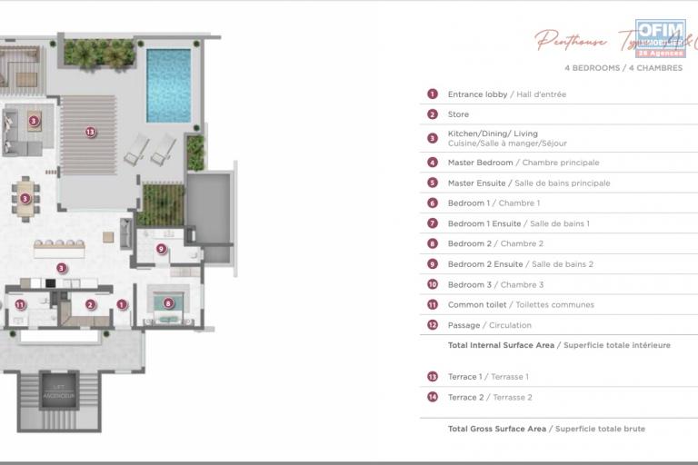 In project a program of 35 apartments accessible for purchase to foreigners and Mauritians in Grand Bay / Pereybère near the costal road and the sea. These apartments offer a permanent residence permit to the whole family.