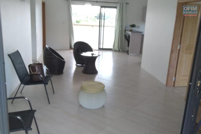 For rent a 3 bedroom apartment on the first floor of a house with a communal swimming pool in Grand Baie.