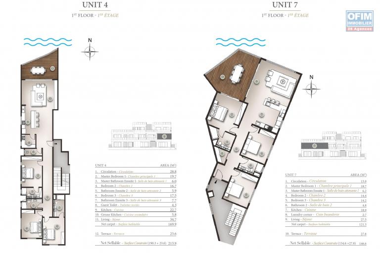 For sale a program of 7 waterfront apartments accessible for purchase to foreigners and Mauritians offering a permanent residence permit.