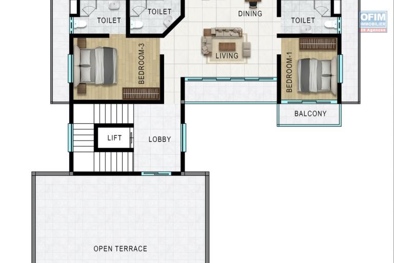 FOR SALE – NEW PENTHOUSE 180 m² – GRAND BAIE CENTER