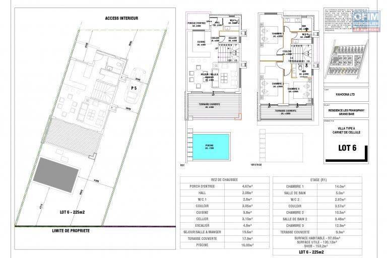  A vendre très belle villa contemporaine au statut PDS éligible à l’achat aux étrangers située à Pereybère à 1000 mètres de la plage.