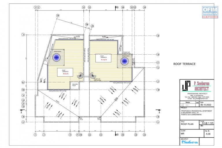 A vendre dans un programme de 6 appartements à la Pointe aux Canonniers à 80 mètres de la mer, accessible à l’achat avec un permis de residence permanent AUX ETRANGERS ET AUX MAURICIENS.