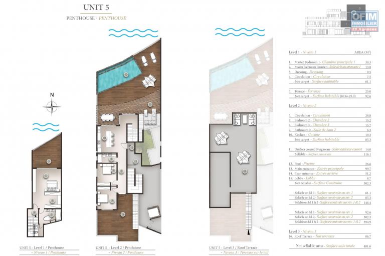 A vendre un programme de 7 appartements pieds dans l’eau accessible à l’achat aux étrangers et aux mauriciens offrant un permis de résidence permanent.