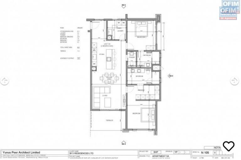 En vente un appartement neuf et entièrement meublé accessible à l’achat aux malgaches et aux étrangers  à Grand Baie coté hôtel Lux Grand Baie route royale.