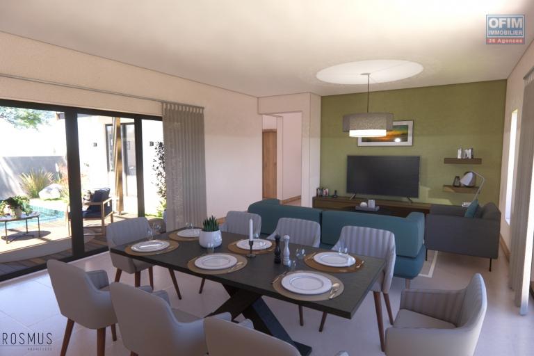  Flic en Flac à vendre belle villa 4 chambres livraison Juin 2025 avec vue océan, piscine et garage située dans un quartier résidentiel et sécurisé.