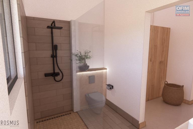  Flic en Flac à vendre belle villa 4 chambres livraison Juin 2025 avec vue océan, piscine et garage située dans un quartier résidentiel et sécurisé.