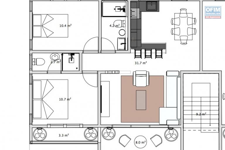 Albion – À vendre appartement moderne 2 chambres dans résidence avec piscine
