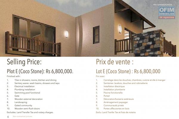 A vendre Villa Coco Stone neuve dans la région de Grand Baie.